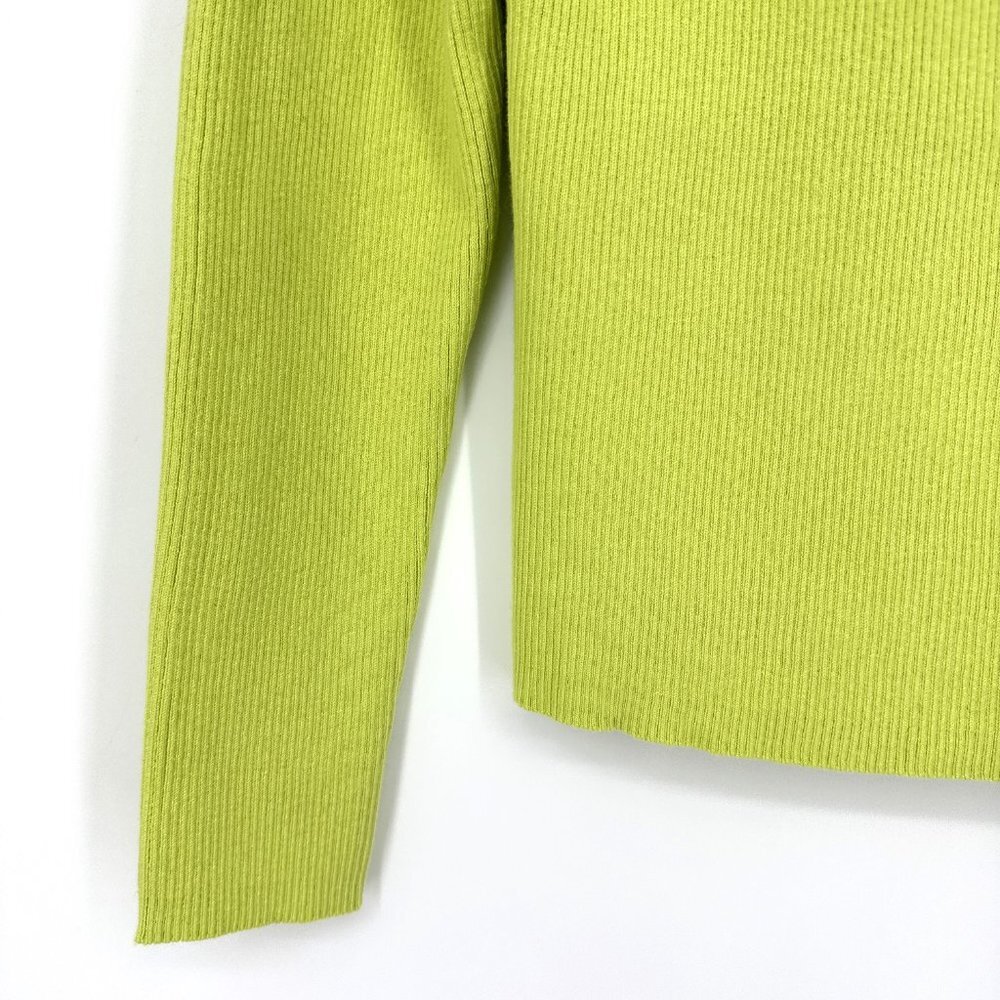 NWT Samsoe Everly Crew Neck Ribbed Knit Cutout Sweater Top Daiquiri Green XL - Picture 4 of 9